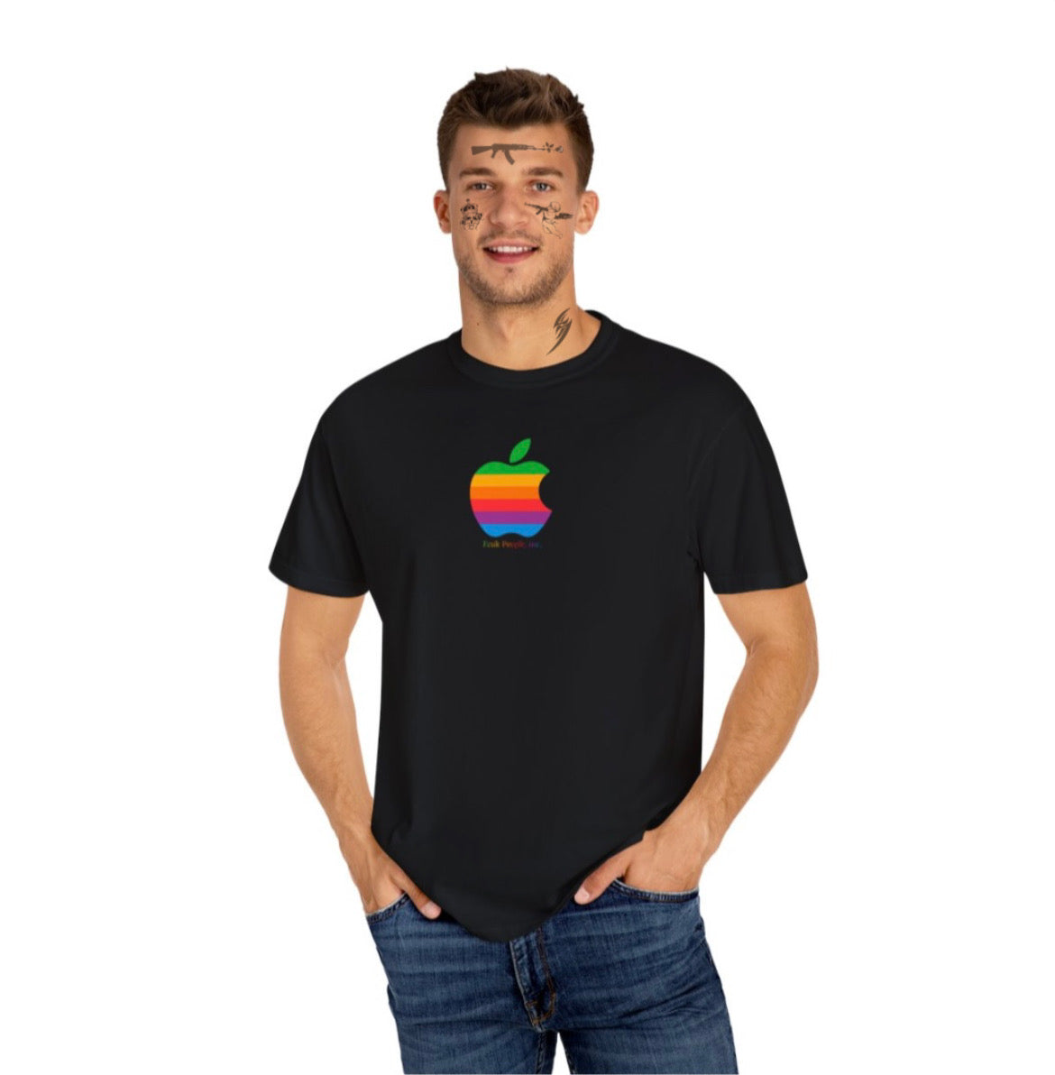 APPLE BLACK TEE