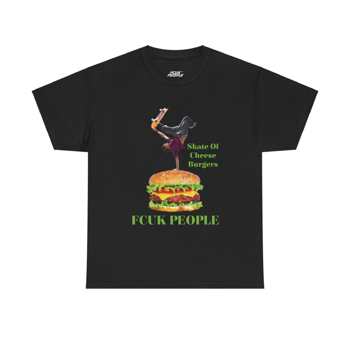 SKATE OF CHEESE BURGERS BLACK TEE