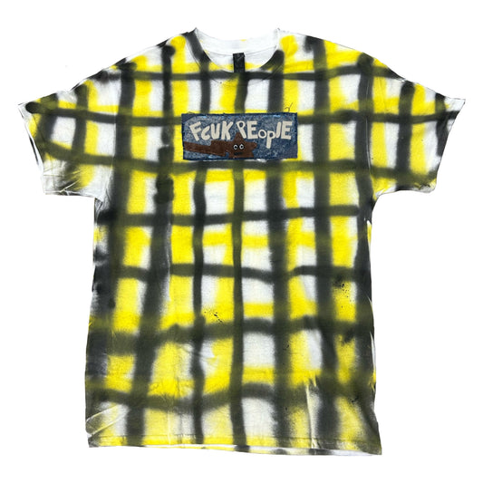 FABRIC SPRARYED TEE , YELLOW/BLACK